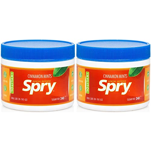 Spry Xylitol Mints, Cinnamon, 240 Pieces (2 Pack) - Breath Mints That Promote Oral Health, Increase Saliva Production, and Stop Bad Breath von Spry