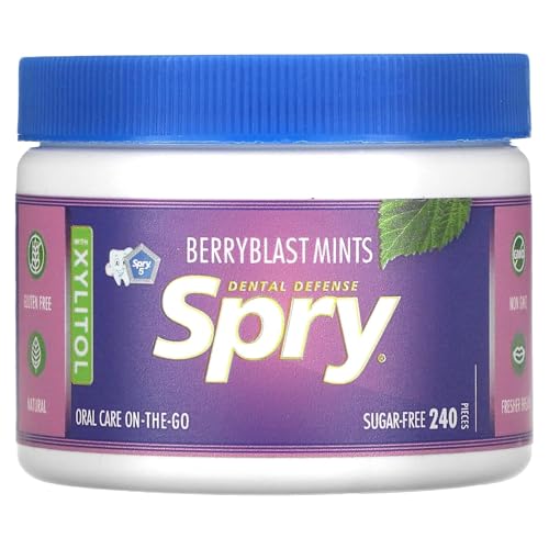 Spry Xylitol Natürliche Beeren Bonbons Zuckerfrei – Fördert die Mundgesundheit, regt den Speichelfluss an, bekämpft Mundgeruch, Nicht-GMO, Glutenfrei, 240 Stück (1 Packung) von Spry