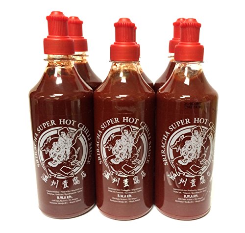 6 x 500ml SRIRACHA Super Hot Chilli Sauce sehr scharf von Sriracha