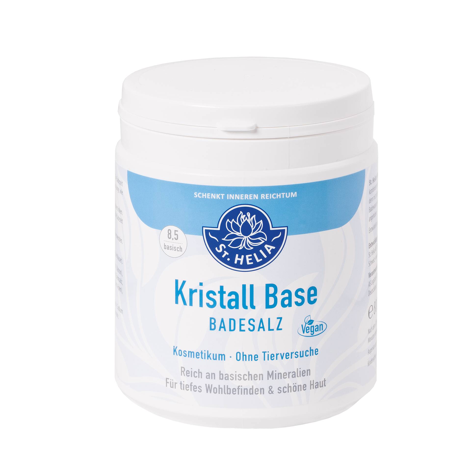 Kristall-Base - Basisches Badesalz 800 g - anwendbar mit Naturmineralien, Peloid und Ursalzen - Vegan - St. Helia von St. Helia