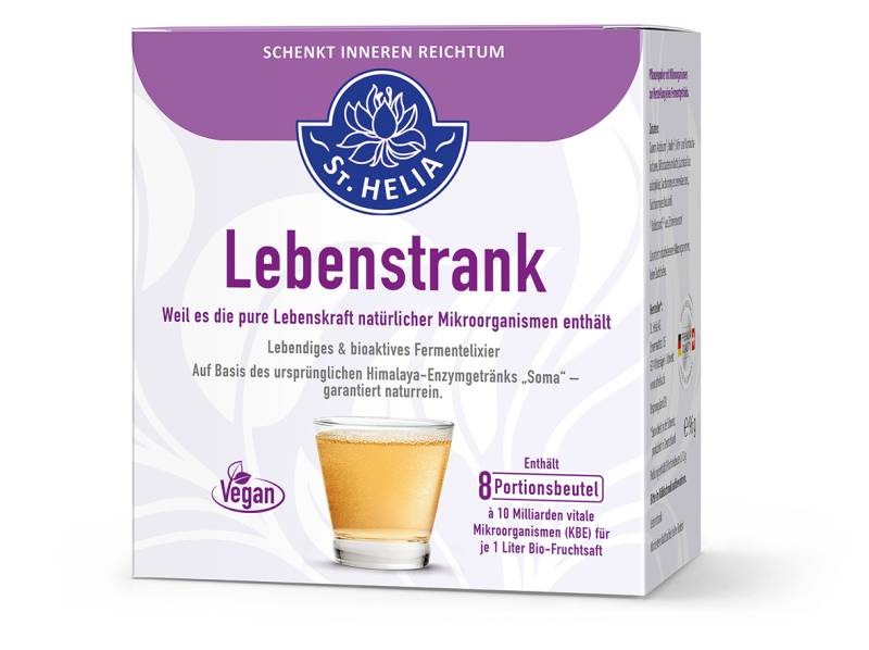 Trank des Lebens 144 g - 8 Portionsbeutel - 40 Milliarden enzymaktive Mikroorganismen pro Liter - Vegan - St. Helia von St. Helia