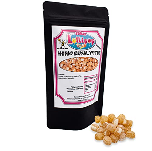 Bonbon Eukalyptus -Honig - Kräuterbonbons - Hustenbonbons mit Honig von Stalls Lollipop von Stalls Lollypop