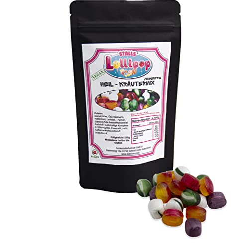 Bonbon Heilkräuter Vegan - 250g zuckerfreie Kräuterbonbons von Stalls Lollipop von Stalls Lollypop