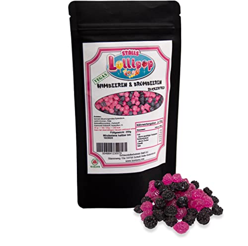 Bonbon Himbeer-Brombeer zuckerfrei 250g - vegane Fruchtbonbons von Stalls Lollipop Bonbon Himbeer-Brombeer zuckerfrei 250g - vegane Fruchtbonbons von Stalls Lollipop von Stalls Lollipop