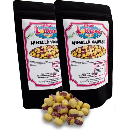 Bonbon Himbeer-Vanille - 500g Leckere Fruchtbonbons mit fruchtigem Himbeergeschmack von Stalls Lollipop von Stalls Lollypop