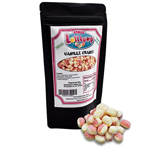 Bonbon Vanille Orange - Fruchtbonbons mit Vanille und Orangengeschmack von Stalls Lollipop Bonbon Vanille Orange - Fruchtbonbons mit Vanille und Orangengeschmack von Stalls Lollipop von Stalls Lollypop