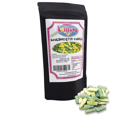 Bonbon Waldmeister Vanille Stäbchen - Süßigkeiten mit Waldmeister-Vanillegeschmack -250g Fruchtbonbons von Stalls Lollipop von Stalls Lollypop
