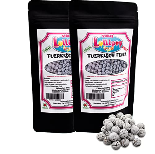 Lakritzbonbons - Türkisch Feuer - Würzig - Stark im Doppelpack - Bonbons von Stalls Lollipop von Stalls Lollypop