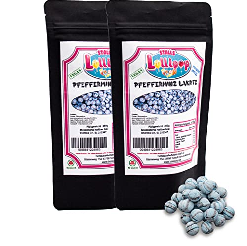Pfefferminz - Lakritz - Bonbons - Schwedenlakritz im Doppelpack - Bonbons von Stalls Lollipop von Stalls Lollypop