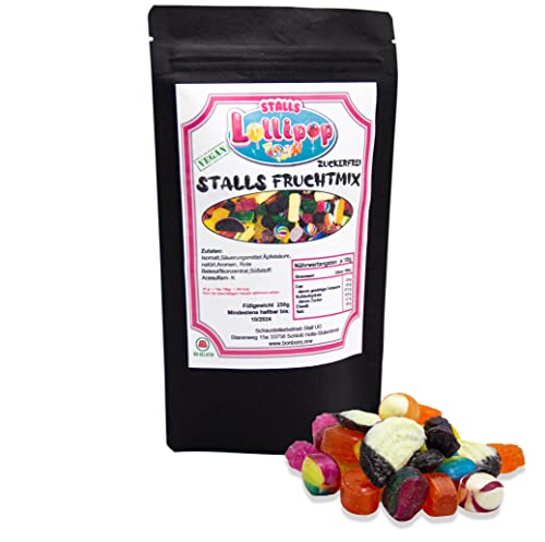 Zuckerfreie Bonbons Fruchtmischung - Bonbonmischung -250g - ohne Zucker von Stalls Lollipop von Stalls Lollipop