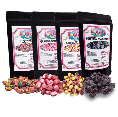 4 Sorten Glühweinbonbons á 250g von Stalls Lollypop