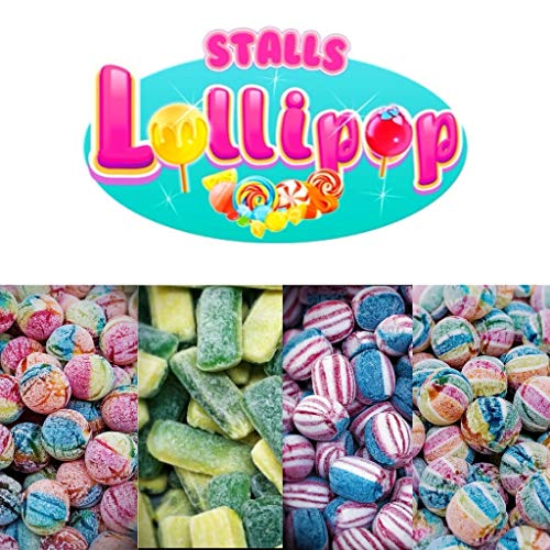Kids Deal - 4 Sorten á 250g bunte Frucht Bonbons von Stalls Lollypop