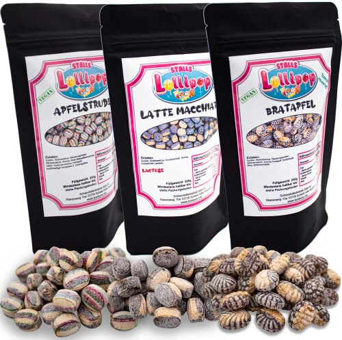 Winter Deal - 3 Sorten winterliche Bonbons á 250g von Stalls Lollypop