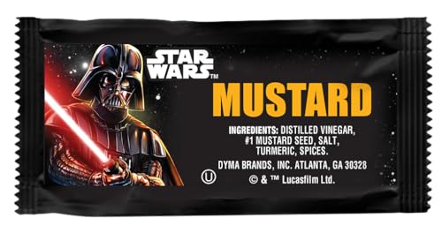 Disney Senfbeutel – mit Darth Vader aus Star Wars, perfekt für Gewürzstationen und Lunchboxen, 500 Stück, 5,5 g Portionen von Star Wars