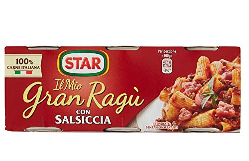 3x Il Mio Gran Ragù Star con Salsiccia tomatensauce sauce mit italienischer Wurst Tomatensuppe Pastasauce 3x100g 3x Il Mio Gran Ragù Star con Salsiccia tomatensauce sauce mit italienischer Wurst Tomatensuppe Pastasauce 3x100g von Star