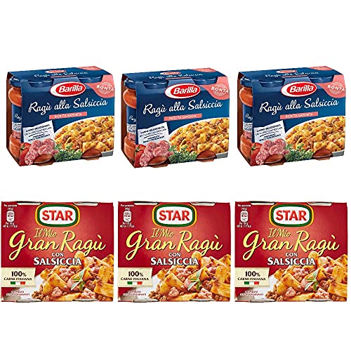 3x Il mio Gran ragù Star Salsiccia tomatensauce 2x 180g sauce + 3x Barilla Ragù Salsiccia 2x 180g sauce von Star