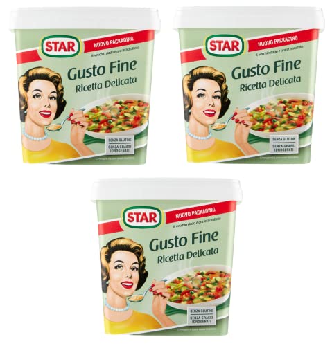 3x Star Gusto Fine Ricetta Delicata Lebensmittelzubereitung für Brühe 1000g Packung Etwa 50 Liter Brühe werden erhalten von Star