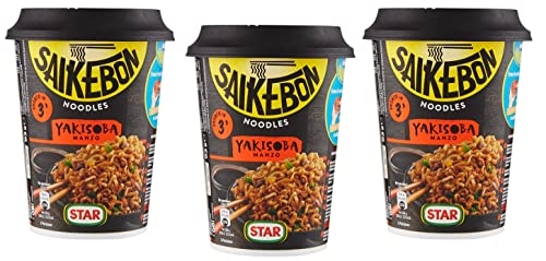 3x Star Saikebon Noodles Yakisoba Manzo Japanisches Gericht Bestehend aus Nudeln, Fleisch und Gemüse 93g 3x Star Saikebon Noodles Yakisoba Manzo Japanisches Gericht Bestehend aus Nudeln, Fleisch und Gemüse 93g von Star