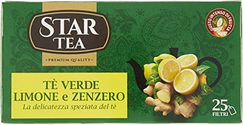 3x Star The Limone tè tea green box Tee 25 beutel 42,5g Ingwer und Zitronentee von Star