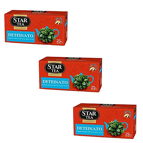 3x Star the Deteinato tè tea box 25 Teebeutel 37,5g entkoffeiniert Schwarztee von Star