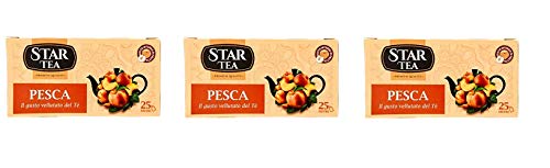 3x Star the Pesca tè tea box 25 Teebeutel Pfirsich 37,5g Schwarztee von Star