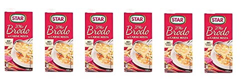 6 x Star Brodo Carne Mista Broth flüssiges Mischfleisch, Fertigspeisen, 1 l von Star