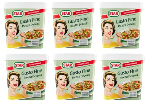 6x Star Gusto Fine Ricetta Delicata Lebensmittelzubereitung für Brühe 1000g Packung Etwa 50 Liter Brühe werden erhalten von Star