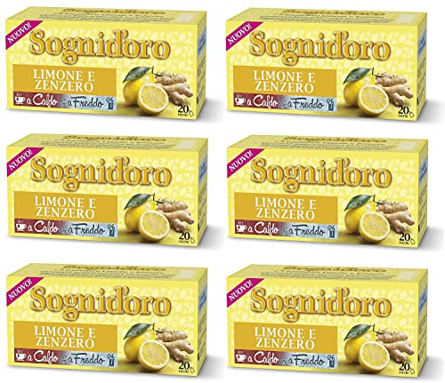 6x Star Sognid'oro Infusi alla Frutta Limone e Zenzero Fruchtaufgüsse Geschmack Zitrone und Ingwer Packung mit 20 Filtern 6x Star Sognid'oro Infusi alla Frutta Limone e Zenzero Fruchtaufgüsse Geschmack Zitrone und Ingwer Packung mit 20 Filtern von Star