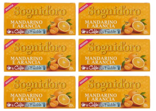 6x Star Sognid'oro Infusi alla Frutta Mandarino e Arancia Fruchtaufgüsse Geschmack Mandarine und Orange Packung mit 20 Filtern von Star