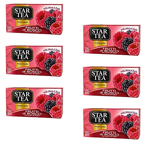 6x Star The Frutti di bosco tè tea box 25 Tee beutel Beeren 42,5g Schwarztee von Star