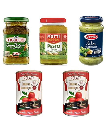 Testpaket Italian pesto Mutti Star Barilla + Italian Gourmet 100% italienische geschälte Tomaten dosen 2x 400g von Star