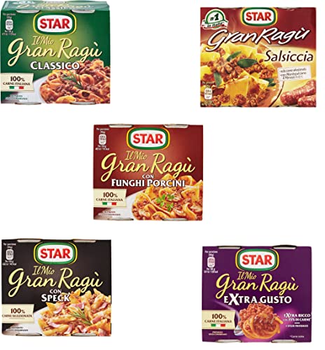 Testpaket Star ragù sughi pronti Fertige Saucen 5x(2x180g) 100% Italienisch von Star