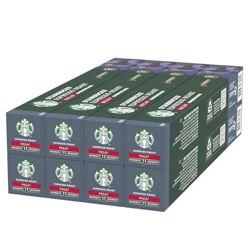 STARBUCKS Espresso Roast Entkoffeiniert by Nespresso, Dunkle Röstung, Kaffeekapseln 8 x 10 (80 Kapseln) von STARBUCKS