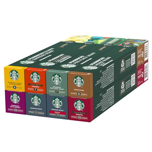 STARBUCKS Probierset by Nespresso, Kaffeekapseln, 80 Kapseln (8 x 10) von STARBUCKS