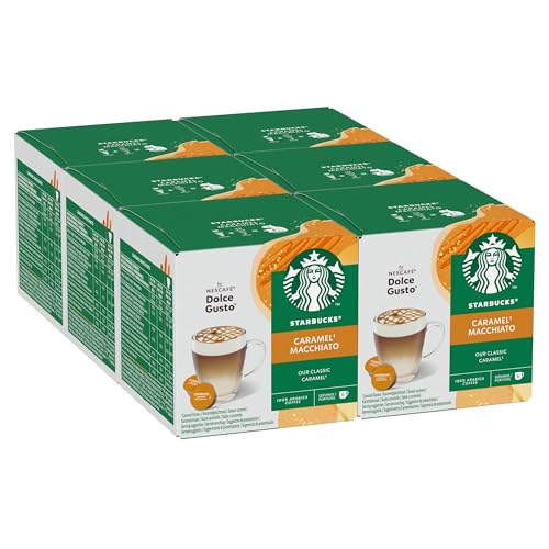 STARBUCKS Caramel Macchiato by Nescafé Dolce Gusto Kaffeekapseln 6 x 12 (72 Kapseln, 36 Portionen) von STARBUCKS