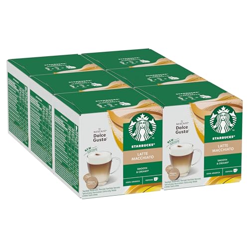 STARBUCKS Latte Macchiato by Nescafé Dolce Gusto Kaffeekapseln 6 x 12 (72 Kapseln, 36 Portionen) von STARBUCKS