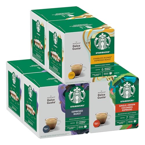 STARBUCKS Probierset, Espresso-Varianten by Nescafé Dolce Gusto Kaffeekapseln 6 x 12 (72 Kapseln) - Exklusiv bei Amazon von STARBUCKS