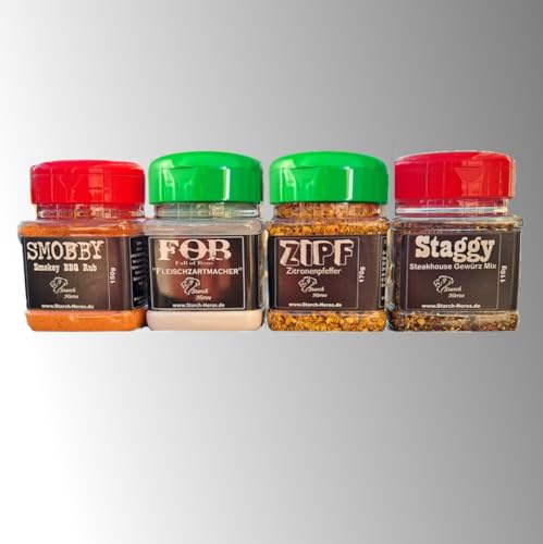 Gewürz Set/Fleischzartmacher | Zitronenpfeffer |Steakhousepfeffer | Smokey BBQ Rub | in praktischer Streudose mit kleiner und offner Ausschüttung 680g gesamt! Gewürz Set/Fleischzartmacher | Zitronenpfeffer |Steakhousepfeffer | Smokey BBQ Rub | in praktischer Streudose mit kleiner und offner Ausschüttung 680g gesamt! von Starch Heros