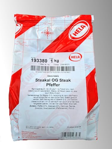 Hela Steakal OG Steakgewürz, Steakpfeffer, Profi Grillgewürz, 1 kg, vielseitiges und schmackhaftes Gewürzsalz für Steaks jeder Art Hela Steakal OG Steakgewürz, Steakpfeffer, Profi Grillgewürz, 1 kg, vielseitiges und schmackhaftes Gewürzsalz für Steaks jeder Art von Starch Heros