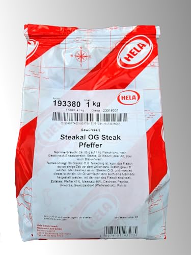 Hela Steakal OG Steakgewürz, Steakpfeffer, Profi Grillgewürz, 1 kg, vielseitiges und schmackhaftes Gewürzsalz für Steaks jeder Art von Starch Heros