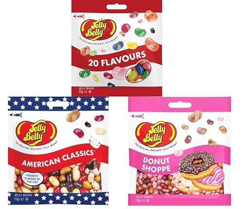Jelly Belly Mix - 20 Flavours Mix mit den beliebtesten Sorten, American Classics, Donut Shoppe - Jelly Beans (3 x 70g) von Starkfried GmbH, Jelly Belly Candy Company Europe, Oststrasse 41-43, D-22844 Norderstedt