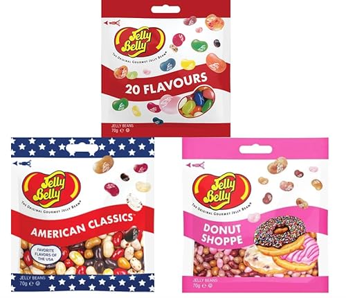 Jelly Belly Mix - 20 Flavours Mix mit den beliebtesten Sorten, American Classics, Donut Shoppe - Jelly Beans (3 x 70g) von Starkfried GmbH, Jelly Belly Candy Company Europe, Oststrasse 41-43, D-22844 Norderstedt