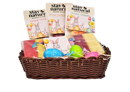 Ostergeschenk Korb mit Schokolade, Pralinen & Leckereien – Perfekte Geschenkidee für Ostern, Mit Süßigkeiten, Naschereien und Überraschungen von Stay Natural
