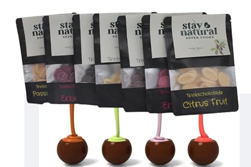 Trinkschokolade Schokoladendrops Probierpaket – 7 Sorten á 30 g – Verschiedene Geschmacksrichtungen für köstliche heiße Schokolade – Ideal zum Verschenken oder Genießen Trinkschokolade Schokoladendrops Probierpaket – 7 Sorten á 30 g – Verschiedene Geschmacksrichtungen für köstliche heiße Schokolade – Ideal zum Verschenken oder Genießen von Stay Natural