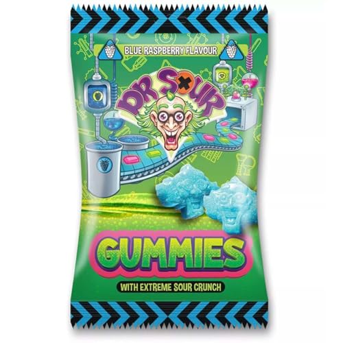 Dr. Sour Gummies Blue Raspberry 200g | Saure Fruchtgummifiguren mit blauen Himbeeren inkl. Steam-Time ThankYou von Steam-Time