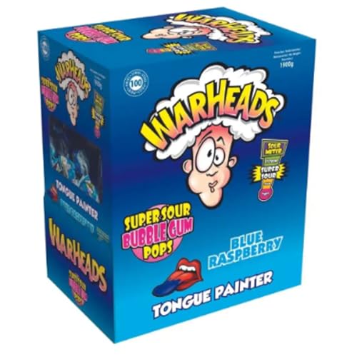 Warheads Bubblegum Blue Raspberry Pops 17g inkl. Steam-Time ThankYou von Steam-Time