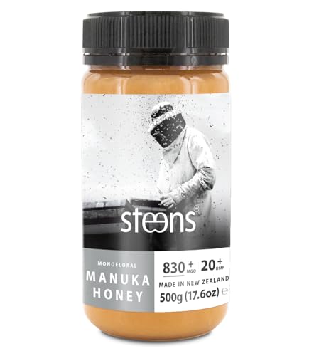 Steens Manuka Honey MGO 830+ - 500 g rein roher 100% zertifizierter UMF 20+ - über Manuka Honig 800 MGO - abgefüllt und versiegelt in Neuseeland 500 g Steens Manuka Honey MGO 830+ - 500 g rein roher 100% zertifizierter UMF 20+ - über Manuka Honig 800 MGO - abgefüllt und versiegelt in Neuseeland 500 g von Steens