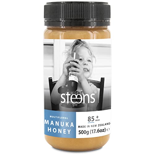Steens Manuka Honey MGO 85+ - ein roher 100% zertifizierter multifloraler Manuka Honig - abgefüllt und versiegelt in Neuseeland - 500 g von Steens