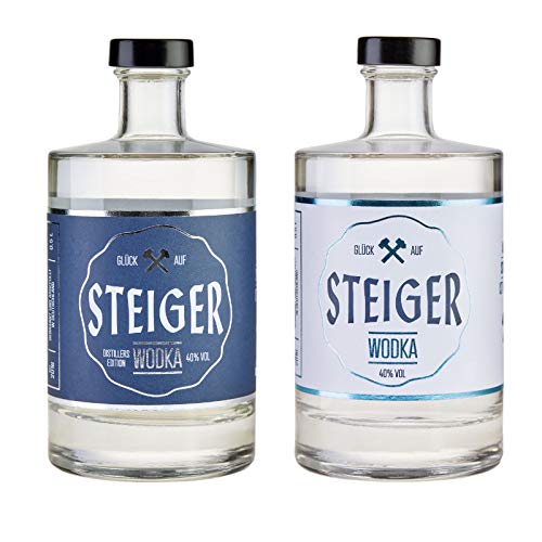 Geschenkset "Geschwister Wodka" (1x 0,5l Steiger Wodka & 1x 0,5l Steiger Wodka - Distillers Edition) von Steiger Spirits