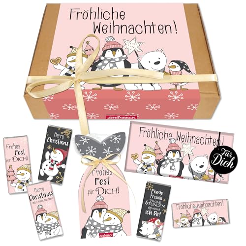 STEINBECK Geschenkbox - Fröhliche Weihnachten - Geschenk Schokolade Fruchtgummi kleine Aufmerksamkeit süße Weihnachtsgrüße für Familie Freunde Angestellte von STEINBECK